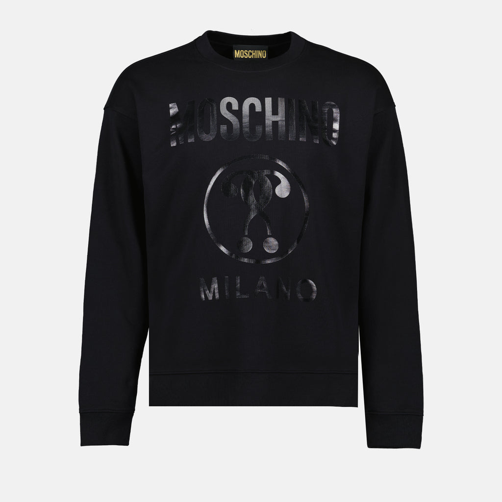 スウェットシャツ ロゴスウェットシャツ Moschino 黒 男