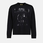 スウェットシャツ ロゴスウェットシャツ Moschino 黒 男