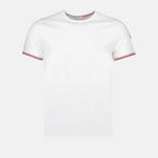 Camisetas T-shirt à logo et liseré Moncler Branco Homme