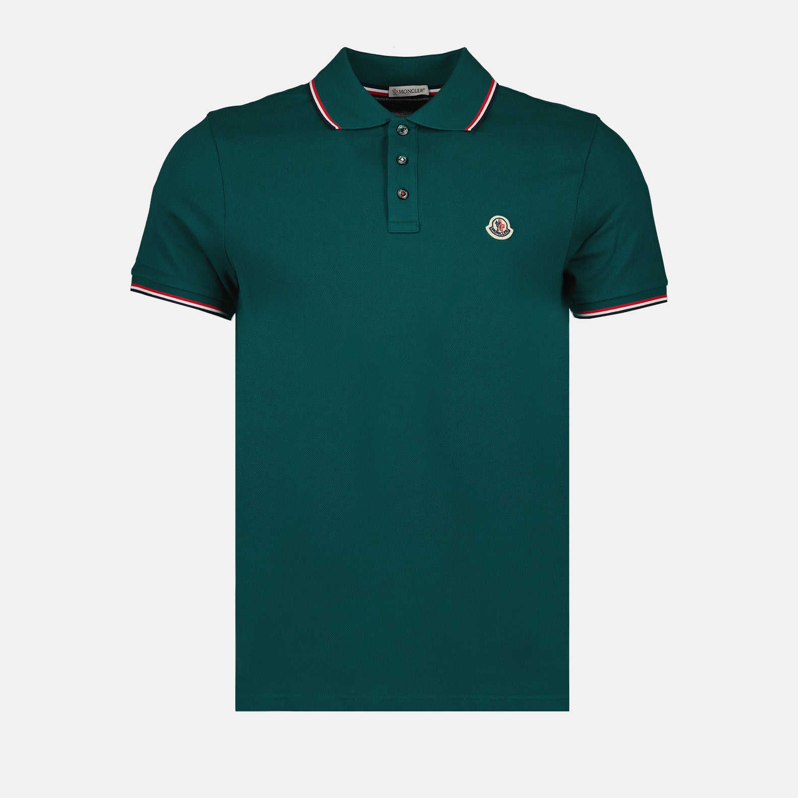 Polos Polo à logo et liseré Moncler Verde Homme