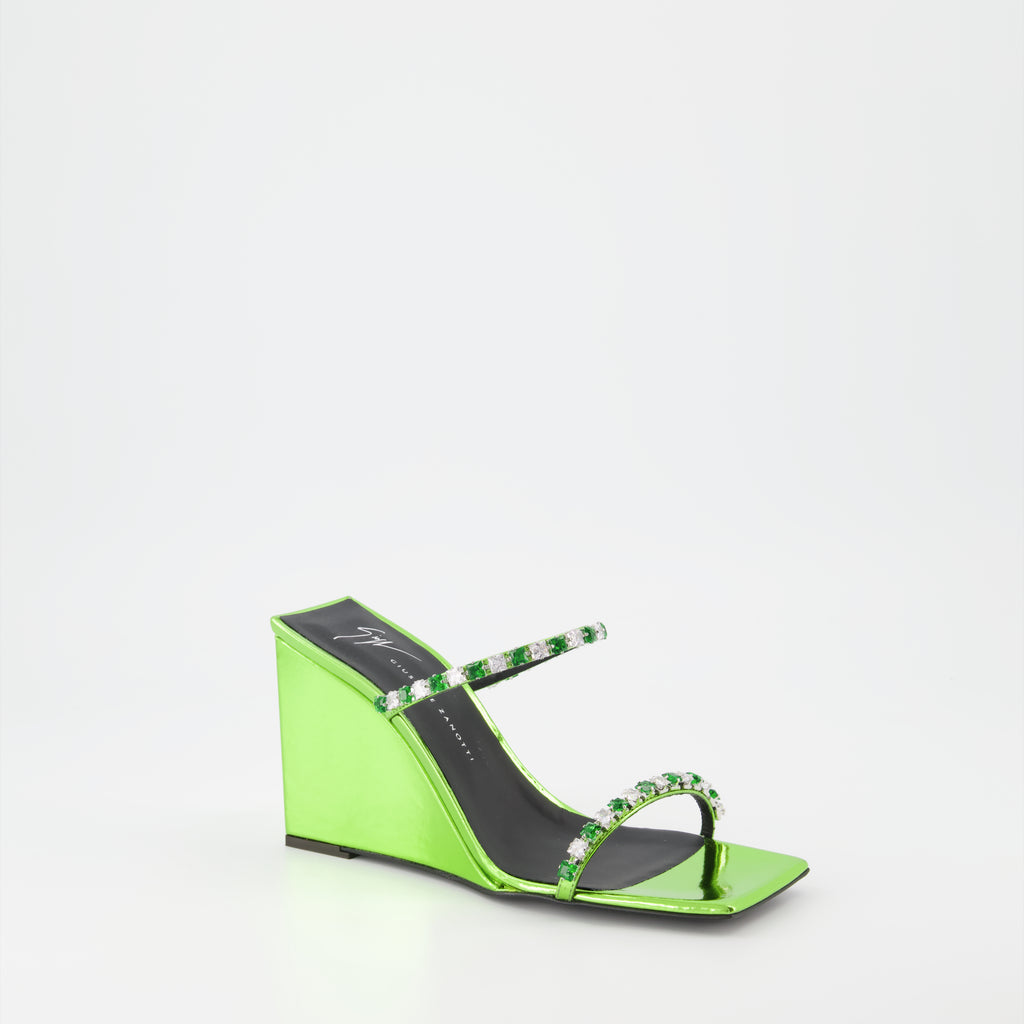 Zapatos abiertos Mules Wedge Shangay Giuseppe Zanotti Verde Femme