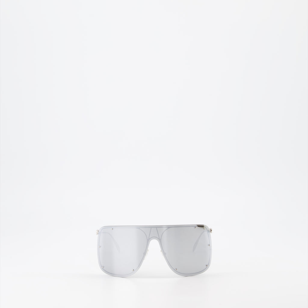 Occhiali Lunettes de soleil masque Alexander McQueen Argento Unisex