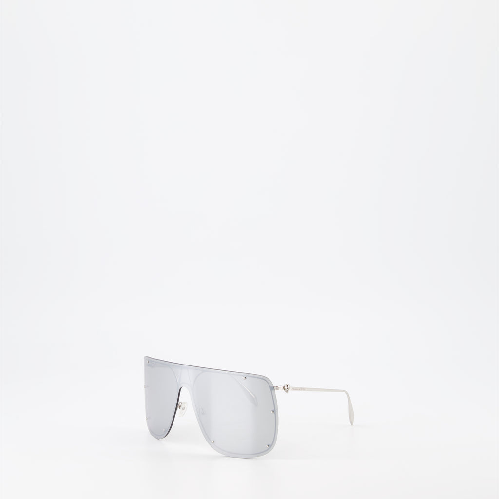 Occhiali Lunettes de soleil masque Alexander McQueen Argento Unisex