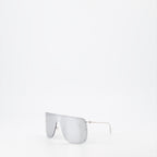 Occhiali Lunettes de soleil masque Alexander McQueen Argento Unisex
