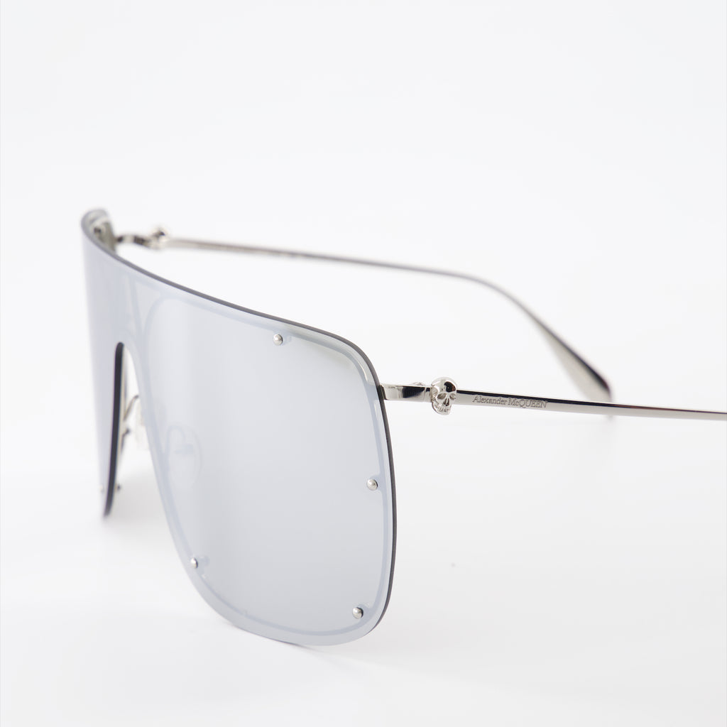 Occhiali Lunettes de soleil masque Alexander McQueen Argento Unisex