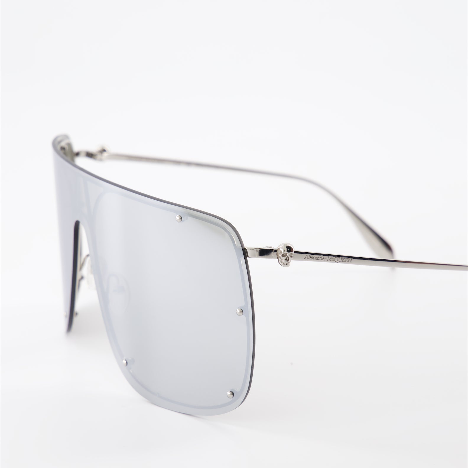 Lunettes Lunettes de soleil masque Alexander McQueen Argenté Unisexe