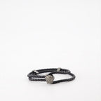 Bijoux Bracelet en cuir La Medusa Versace Noir Homme