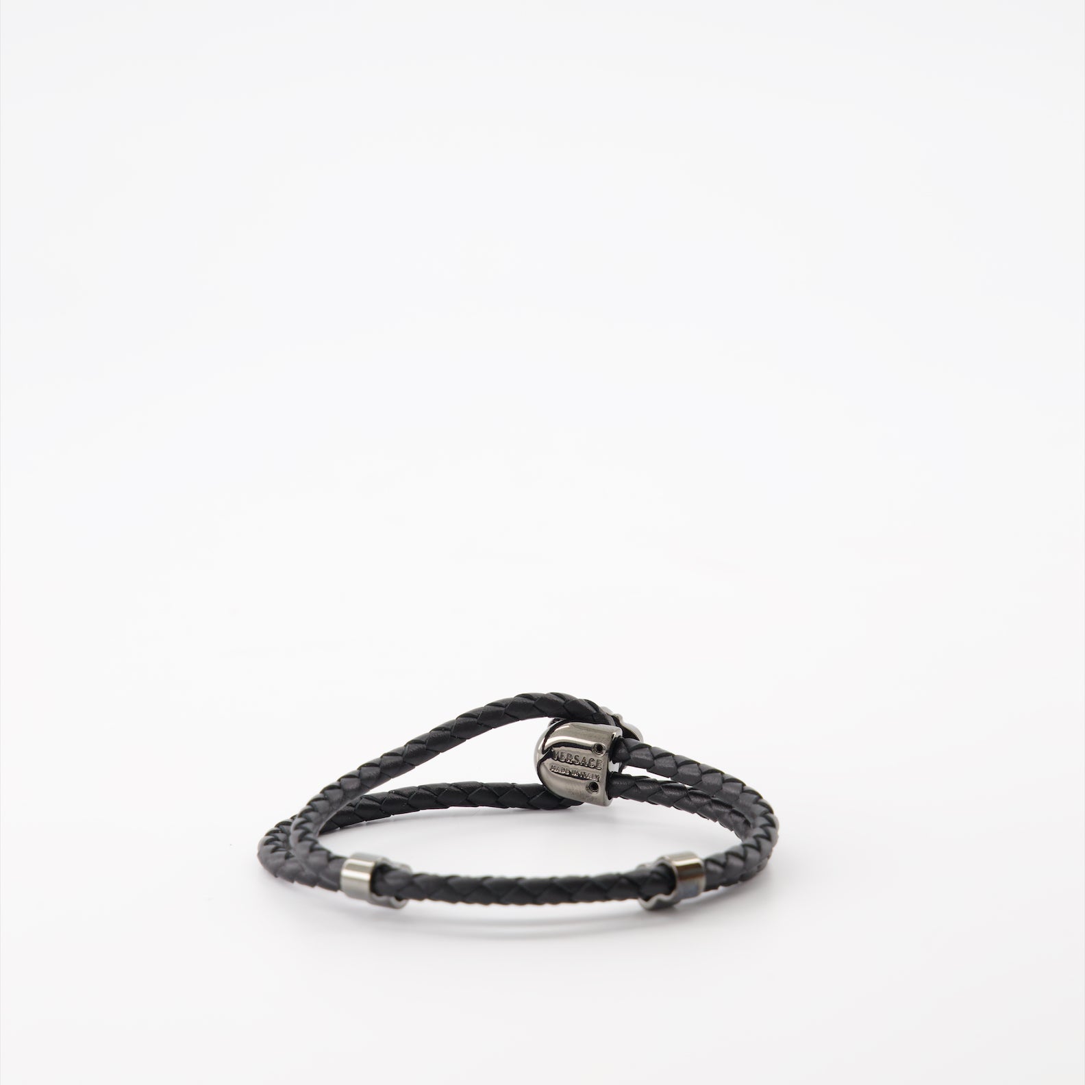 Bijoux Bracelet en cuir La Medusa Versace Noir Homme