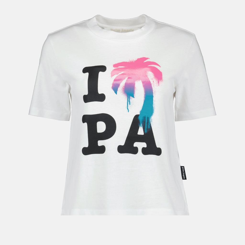 T-shirt T-shirt I love PA Palm Angels Bianco Femme