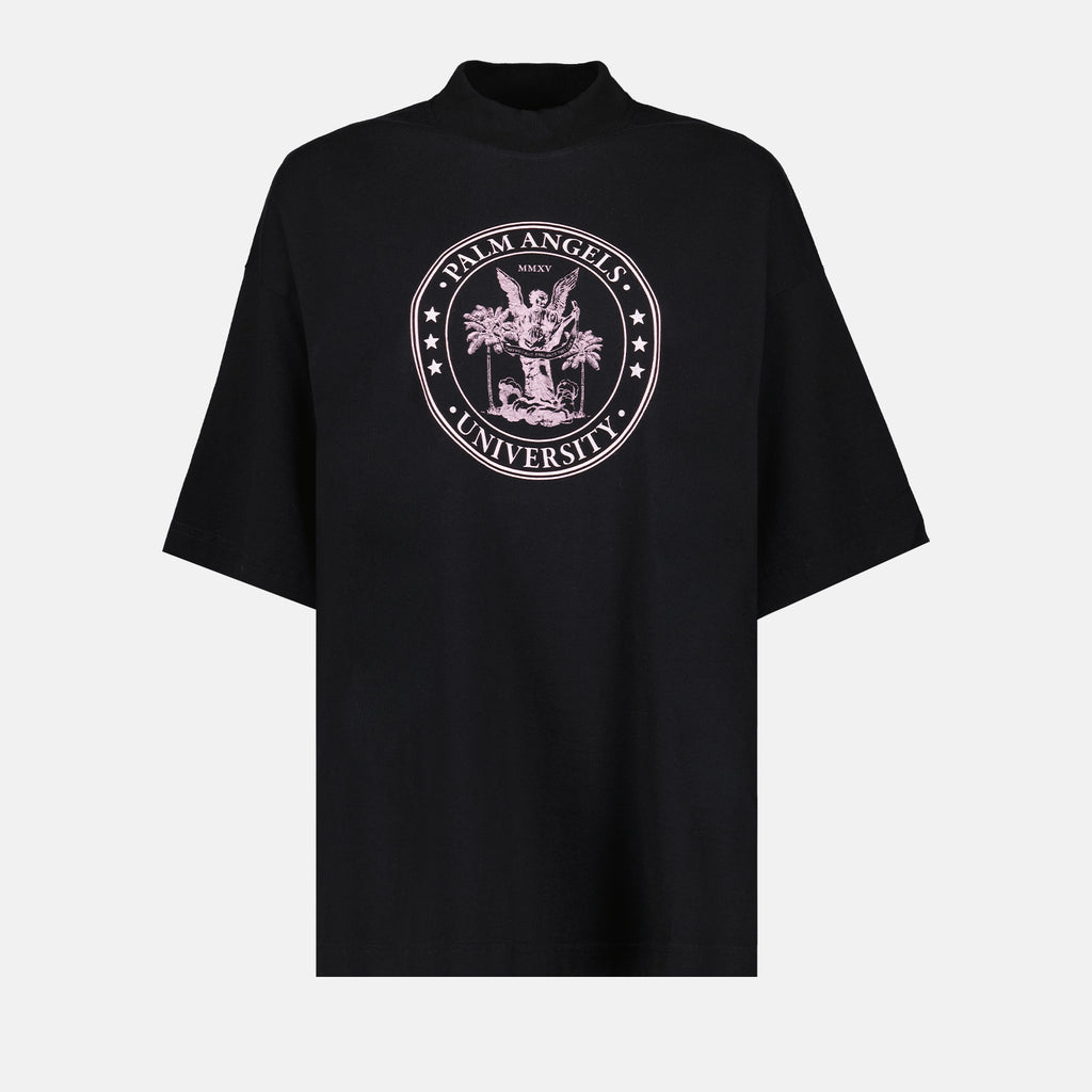 Tシャツ カレッジTシャツ Palm Angels 黒 女性