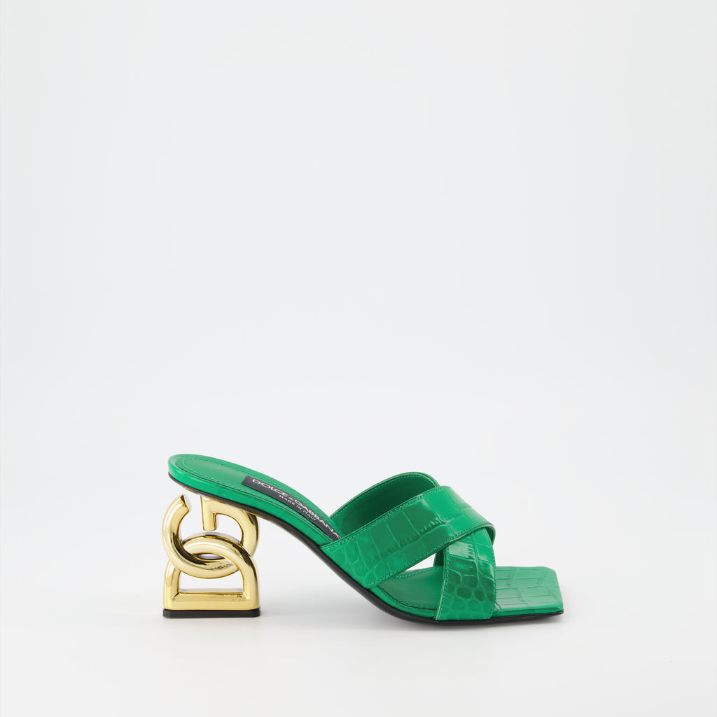 Chaussures ouvertes Mules à talon Dolce & Gabbana Vert Femme