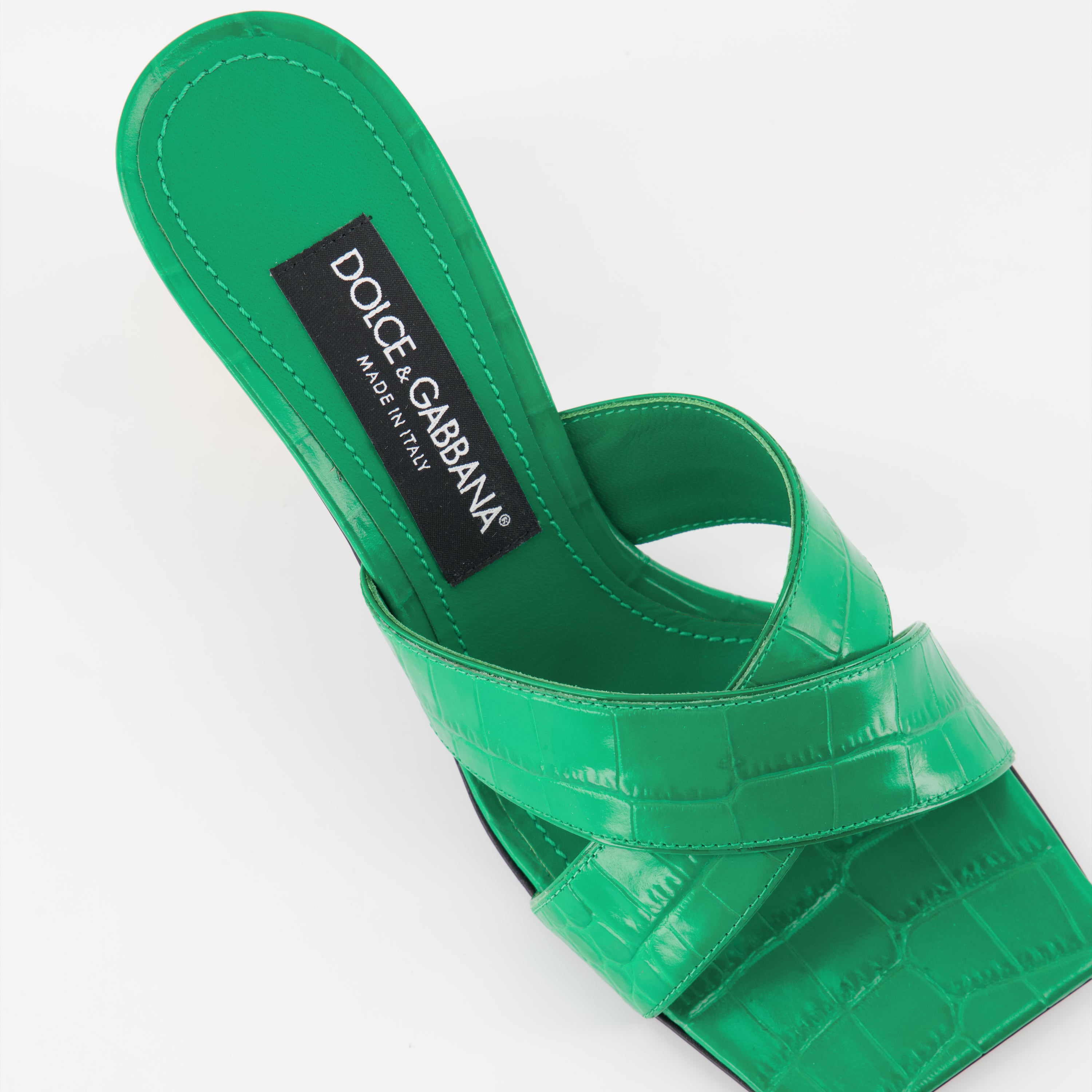 Chaussures ouvertes Mules à talon Dolce & Gabbana Vert Femme
