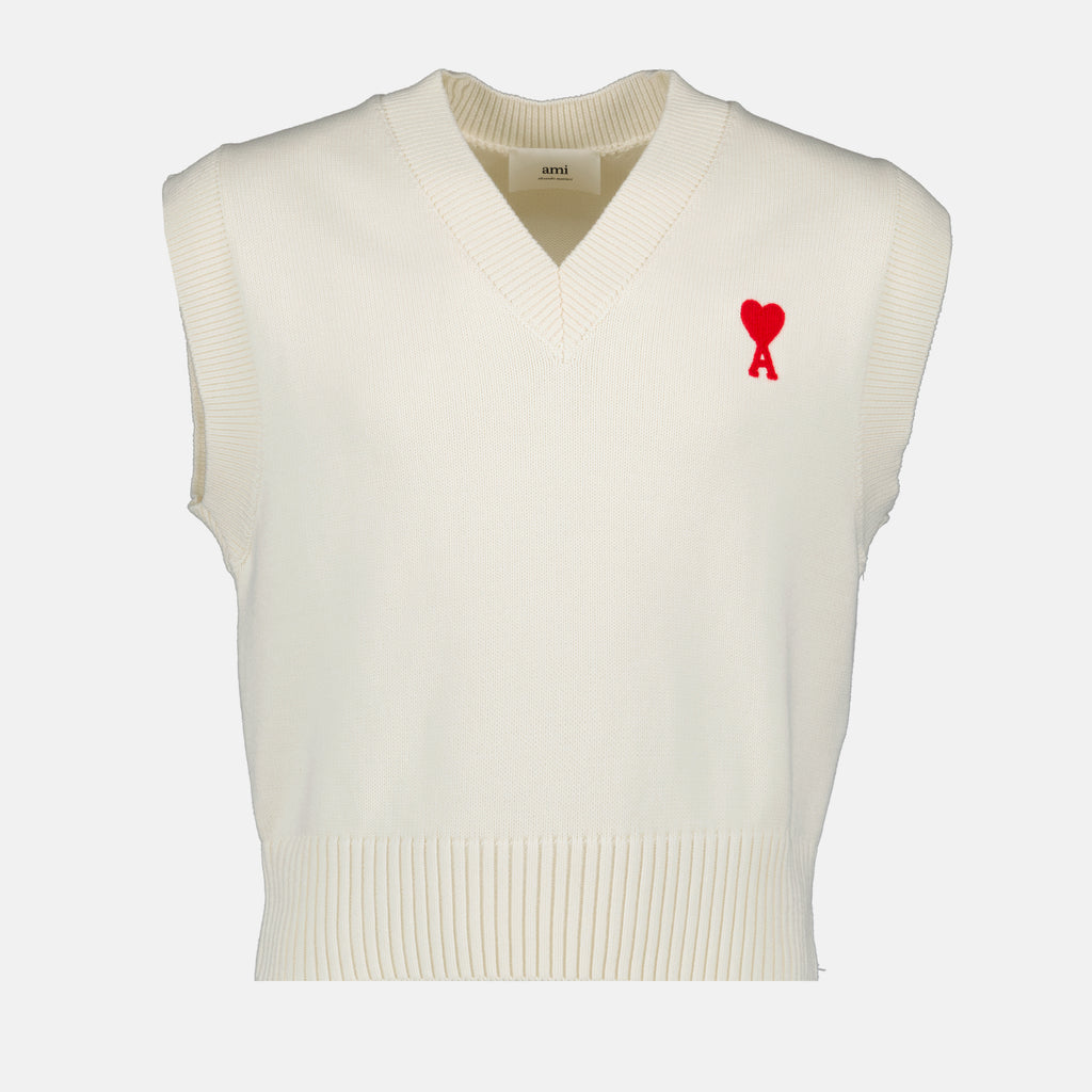 Maille Pull Ami de Coeur Ami PARIS Blanc Unisexe