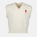 Maille Pull Ami de Coeur Ami PARIS Blanc Unisexe