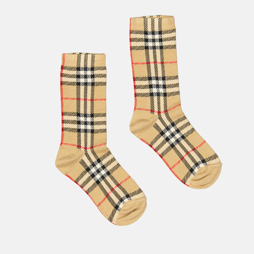 Roupa íntima e homewear Chaussettes à carreaux Burberry Bege Unissex