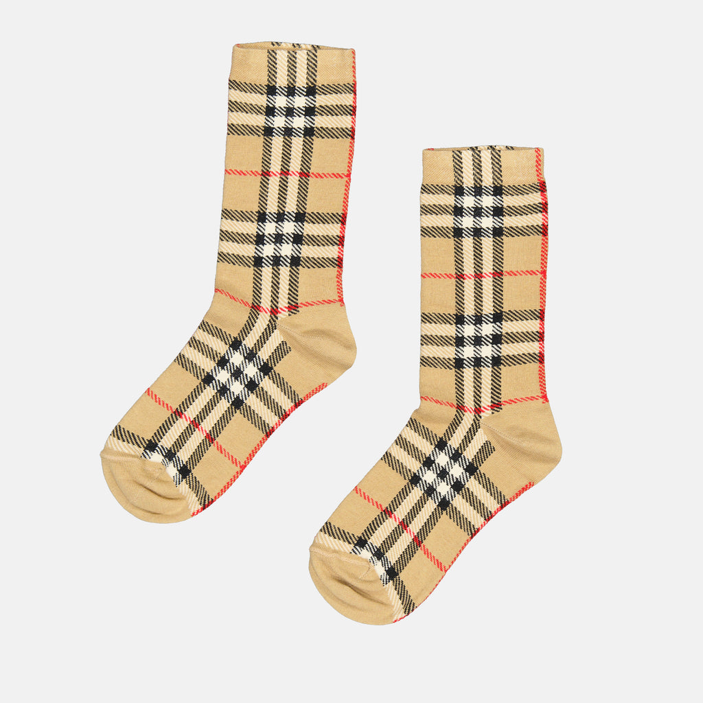 Roupa íntima e homewear Chaussettes à carreaux Burberry Bege Unissex