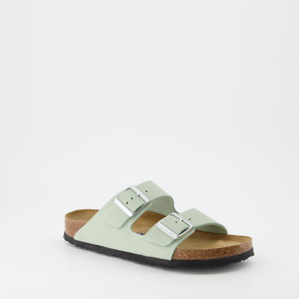 Zapatos abiertos Claquettes Arizona Birkenstock Verde Femme