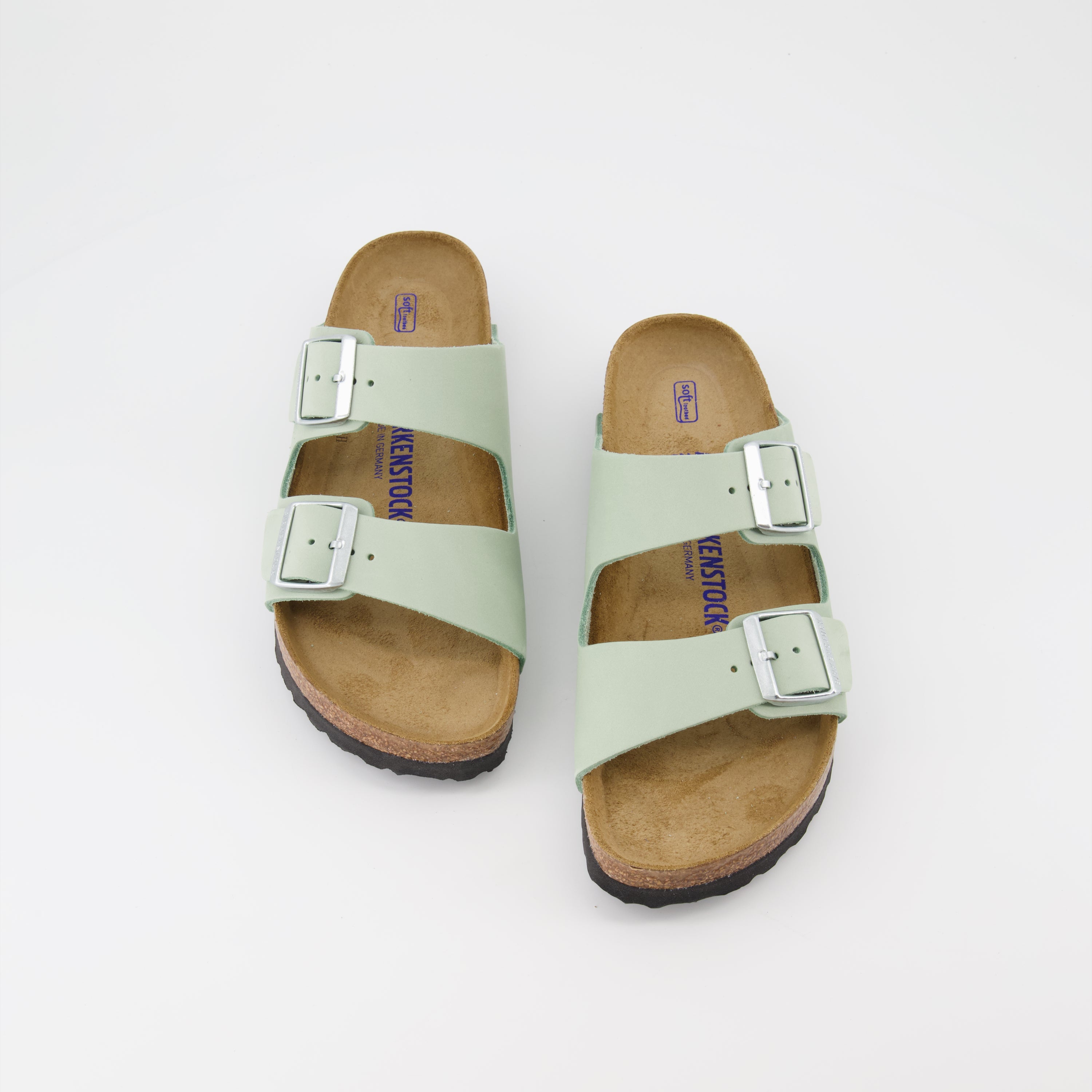 Zapatos abiertos Claquettes Arizona Birkenstock Verde Femme
