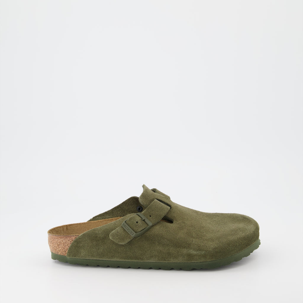 Chaussures ouvertes Sabots Boston Birkenstock Kaki Homme