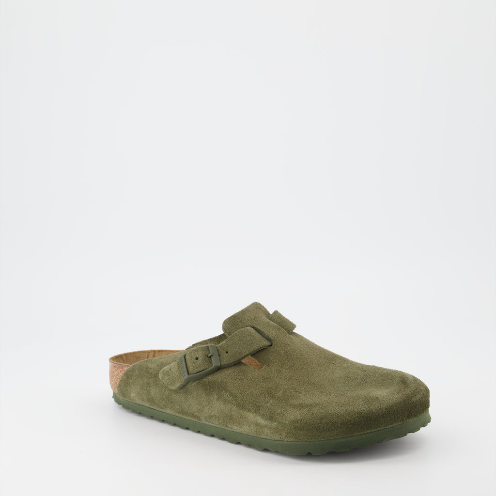 Chaussures ouvertes Sabots Boston Birkenstock Kaki Homme
