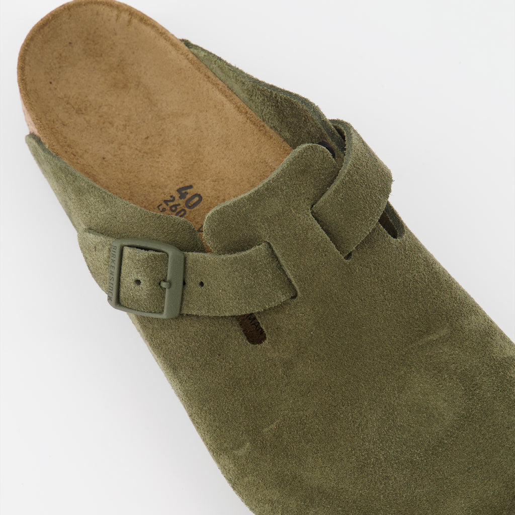 Chaussures ouvertes Sabots Boston Birkenstock Kaki Homme