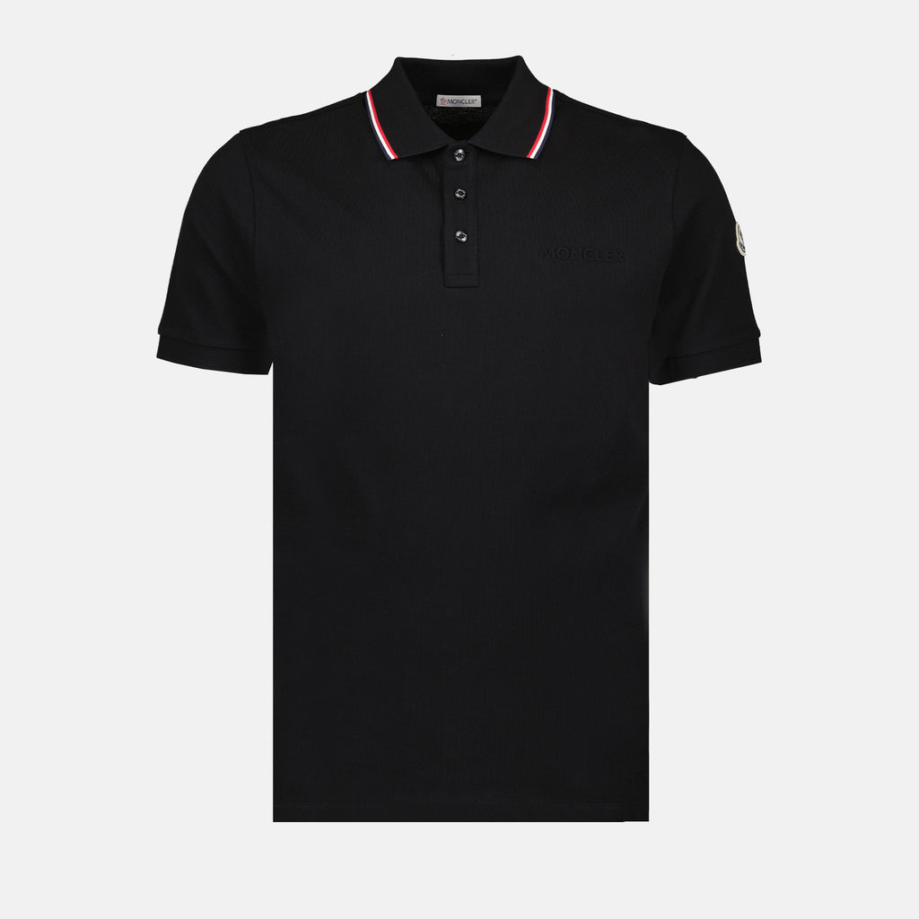 Polos Polo à logo et liseré Moncler Preto Homme