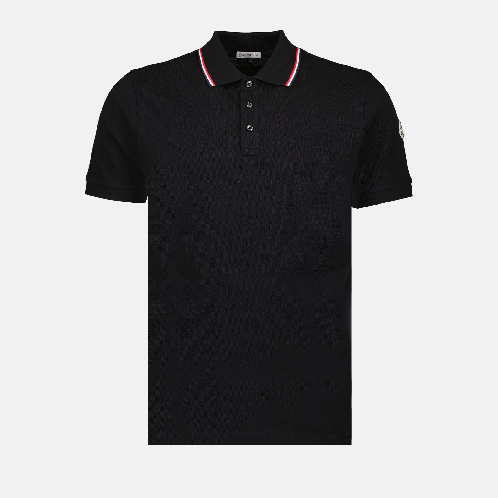 Polos Polo à logo et liseré Moncler Negro Homme