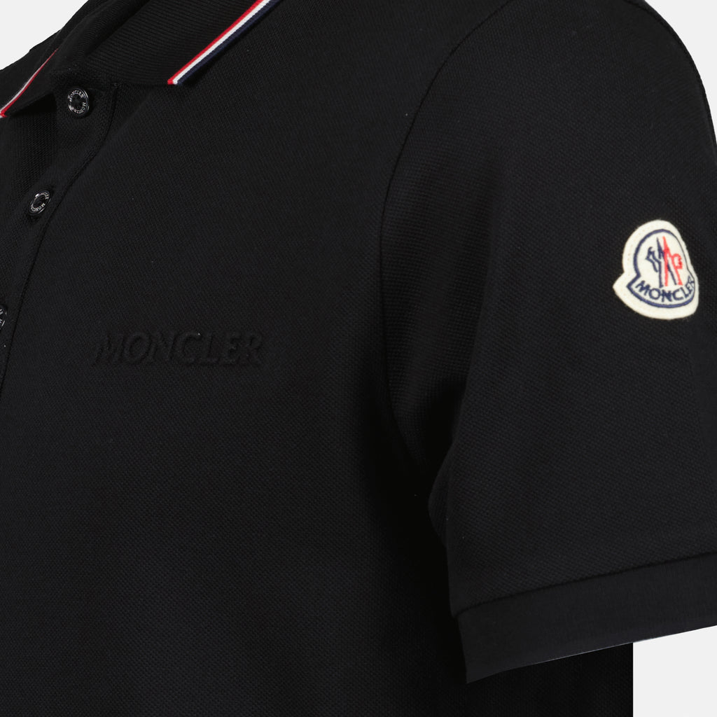 Polos Polo à logo et liseré Moncler Preto Homme
