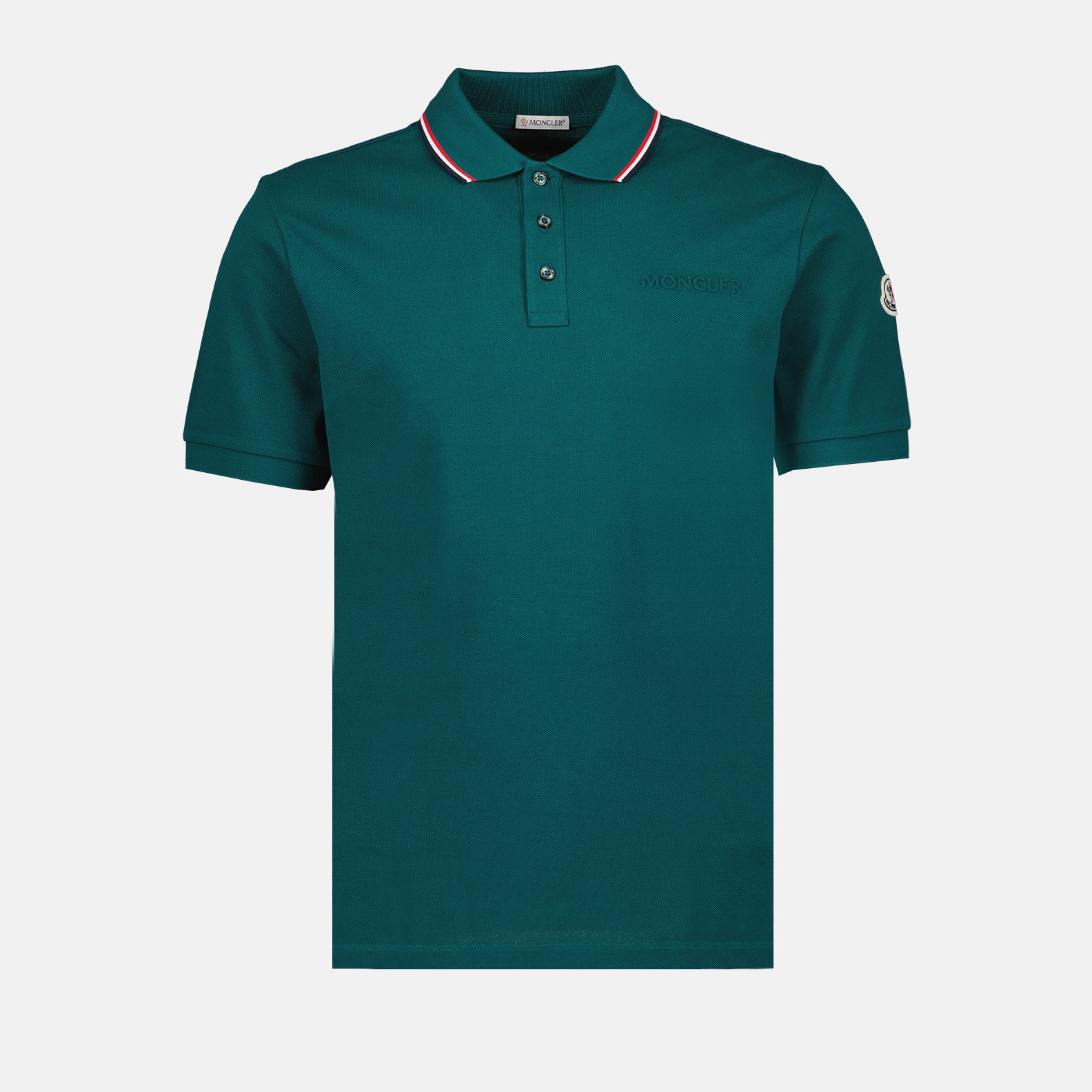 Polos Polo à logo et liseré Moncler Verde Homme