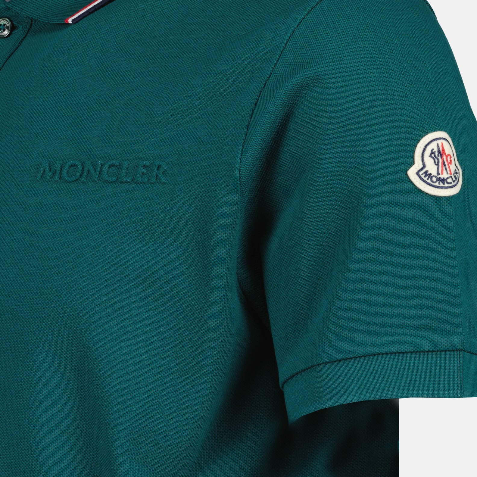 Polos Polo à logo et liseré Moncler Verde Homme