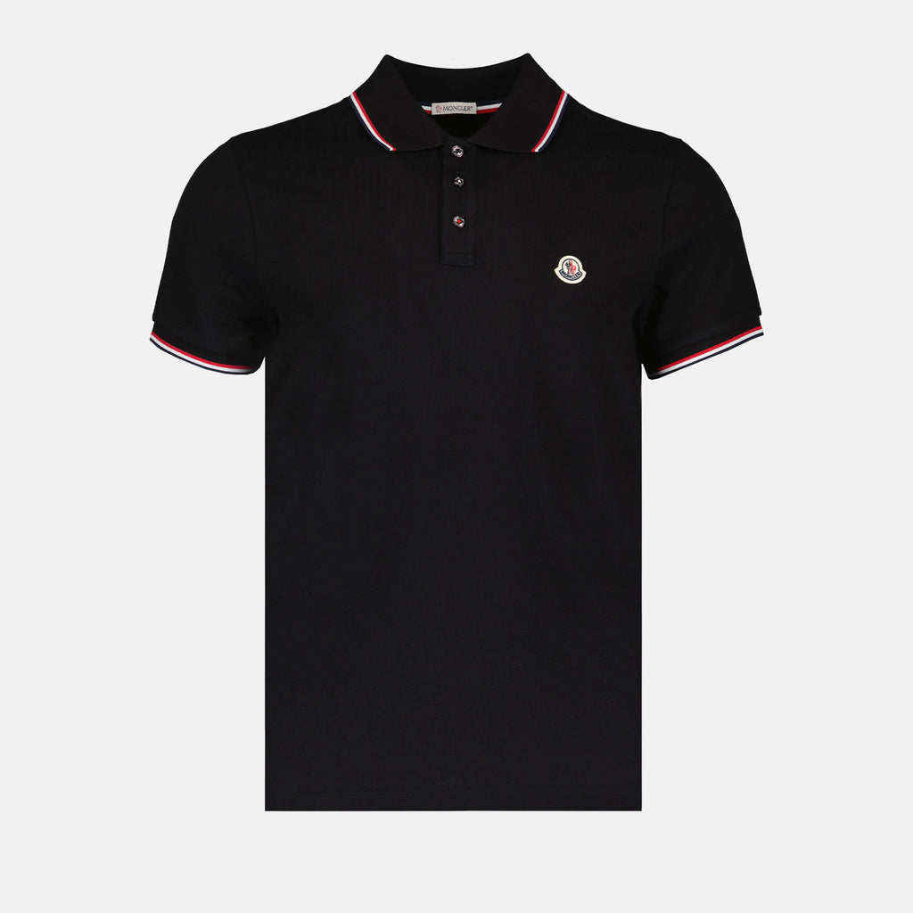 폴로 셔츠 Polo à logo et liseré Moncler 검은색 Homme