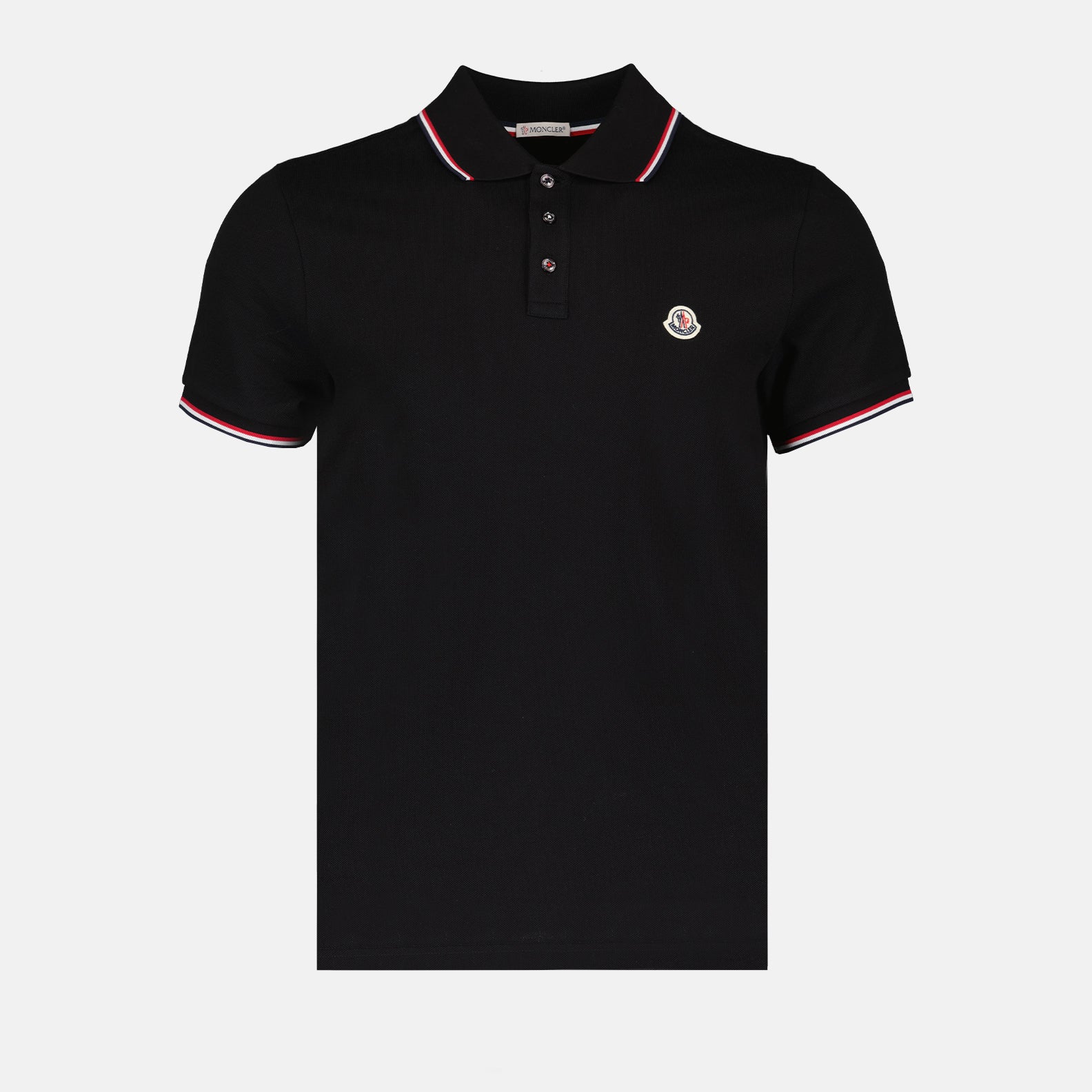 Polos Polo à logo et liseré Moncler Negro Homme