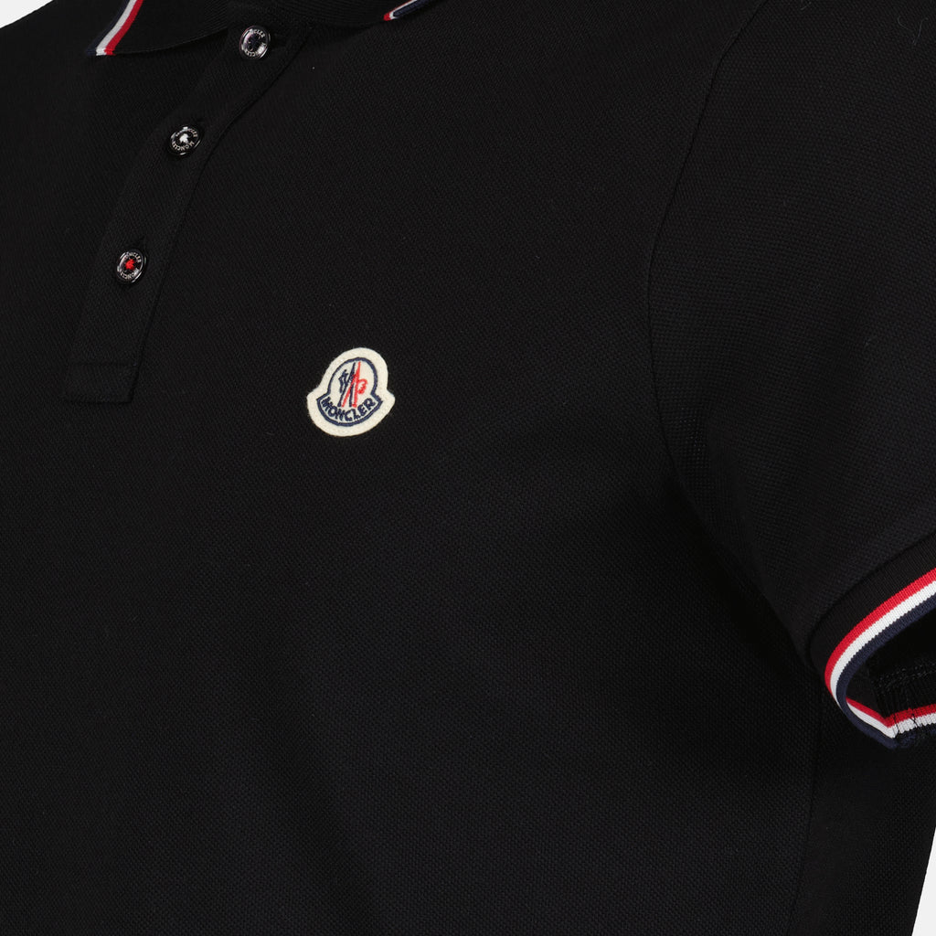 폴로 셔츠 Polo à logo et liseré Moncler 검은색 Homme