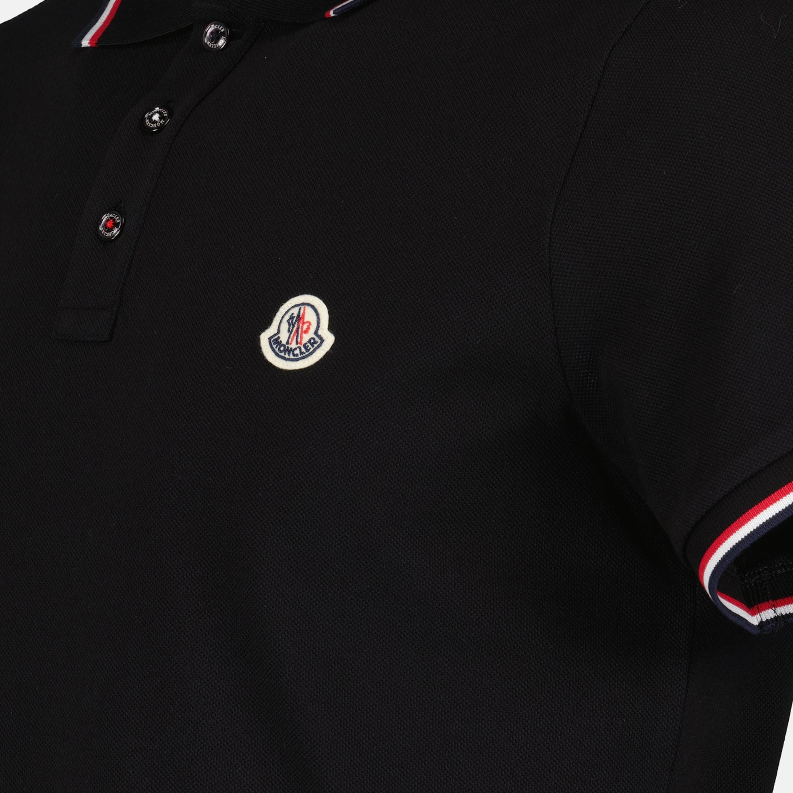Polos Polo à logo et liseré Moncler Negro Homme