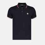 Polos Polo con logo y ribete Moncler azul oscuro Homme