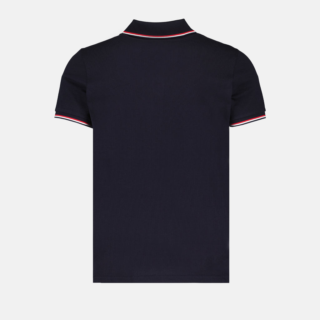 Polos Polo con logo y ribete Moncler azul oscuro Homme