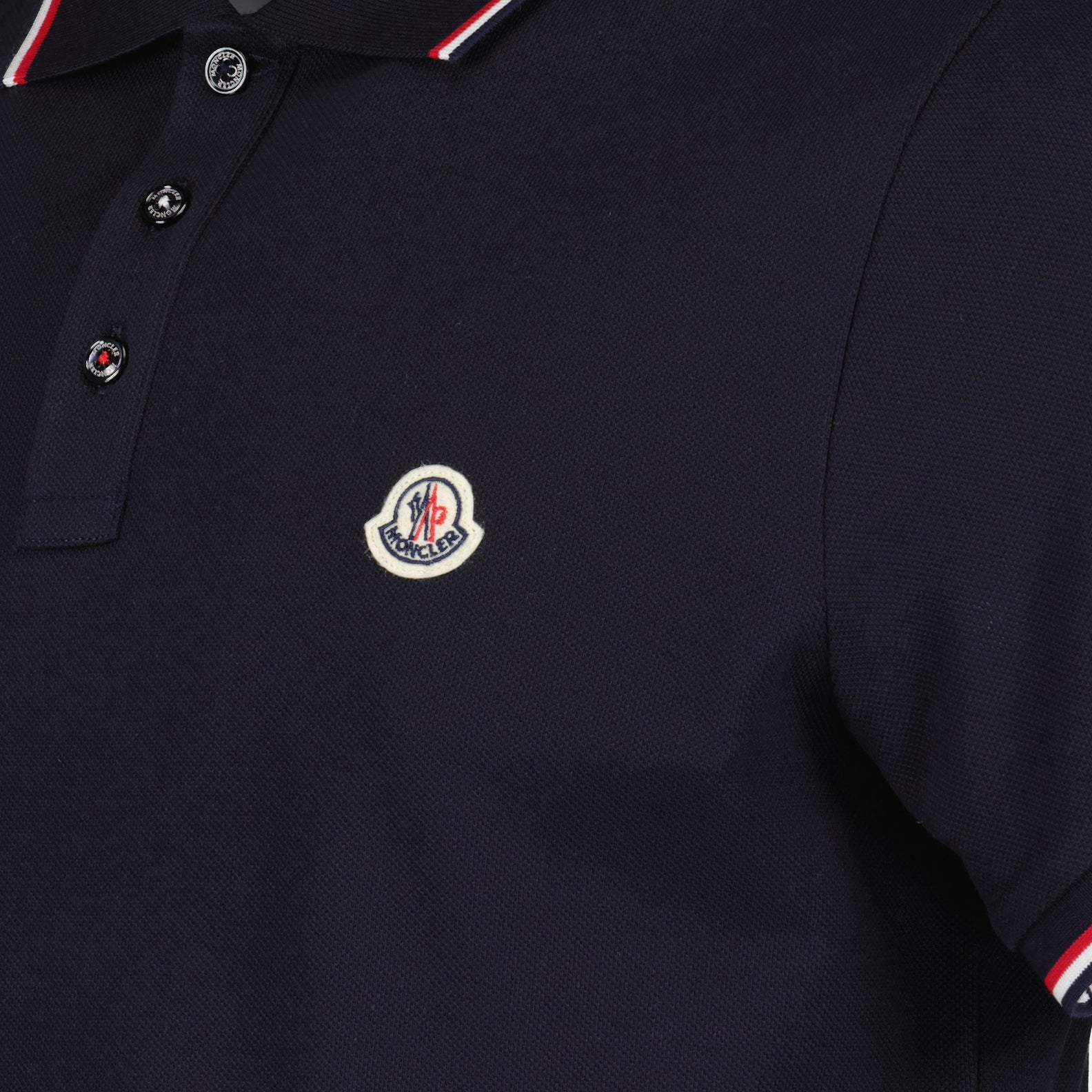 Polos Polo con logo y ribete Moncler azul oscuro Homme