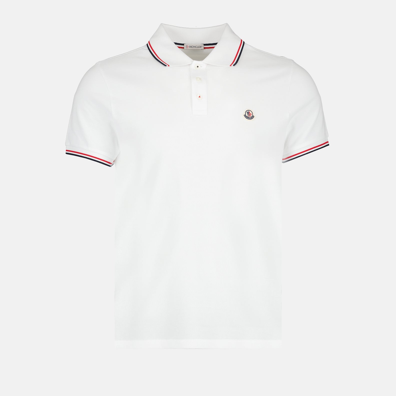 Polos Polo con Logo y Ribete Moncler Blanco Homme