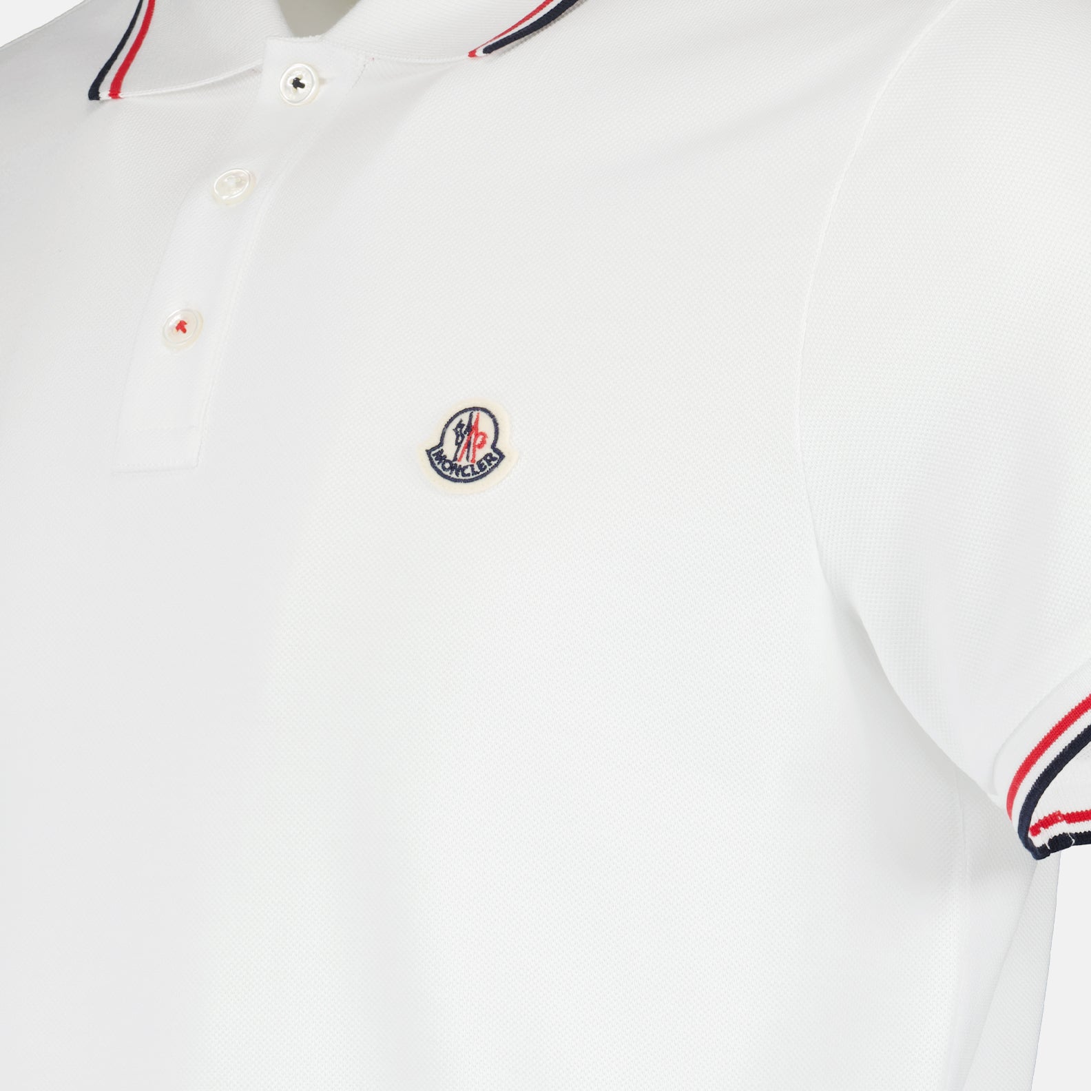 Polos Polo con Logo y Ribete Moncler Blanco Homme
