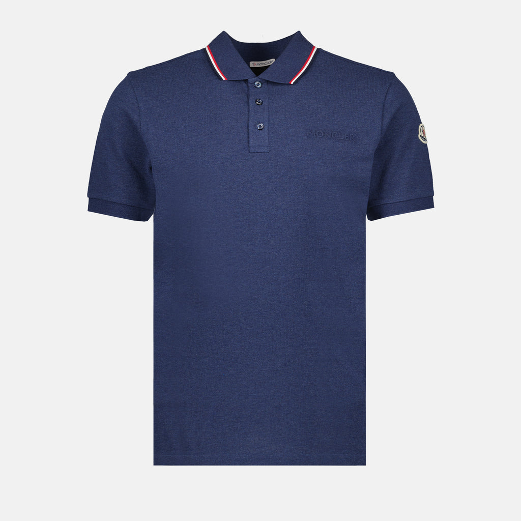 폴로 셔츠 Polo à logo et liseré Moncler 파란색 Homme