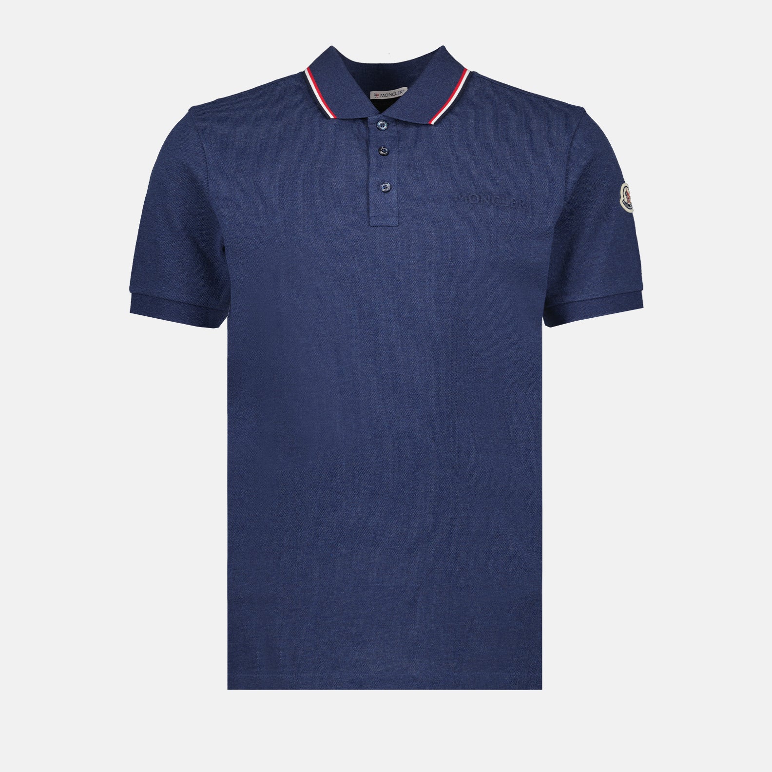 Polos Polo à logo et liseré Moncler Azul Homme