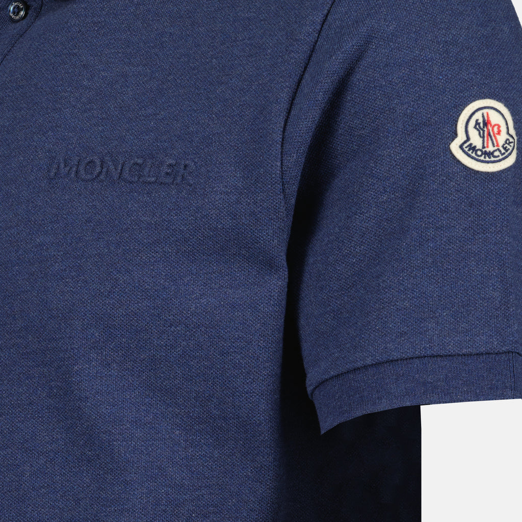 폴로 셔츠 Polo à logo et liseré Moncler 파란색 Homme