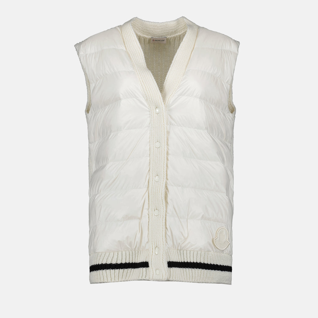 Maille Cardigan sans manches Moncler Blanc Femme