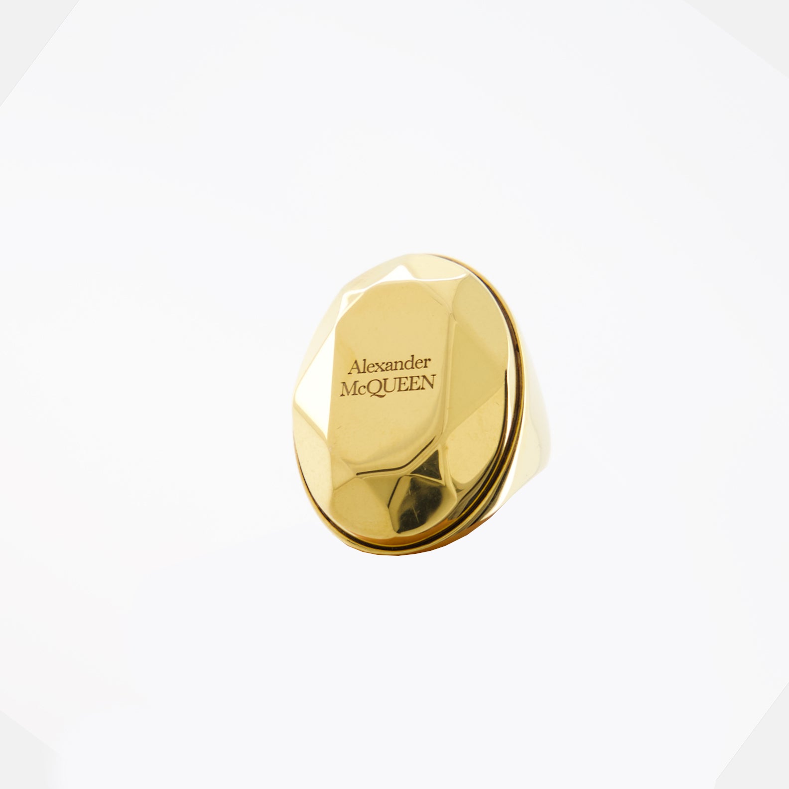 Bijoux Bague The Faceted Stone Alexander McQueen Doré Femme