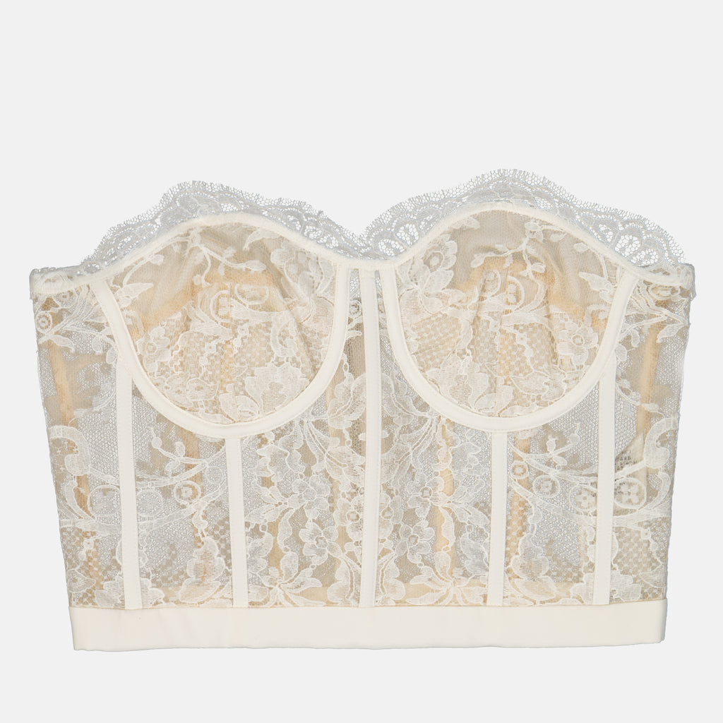 Tops Corset en dentelle Alexander McQueen Branco Femme