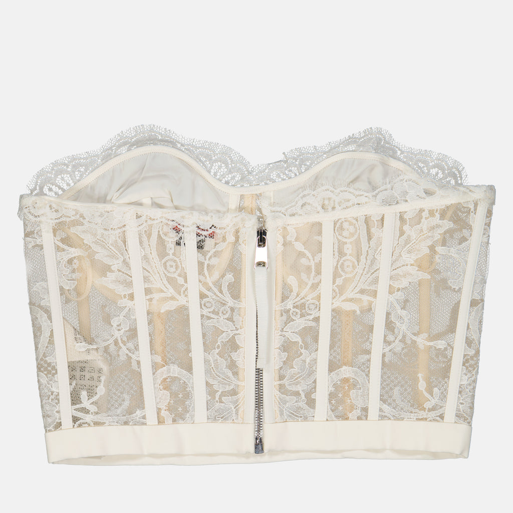 Tops Corset en dentelle Alexander McQueen Branco Femme