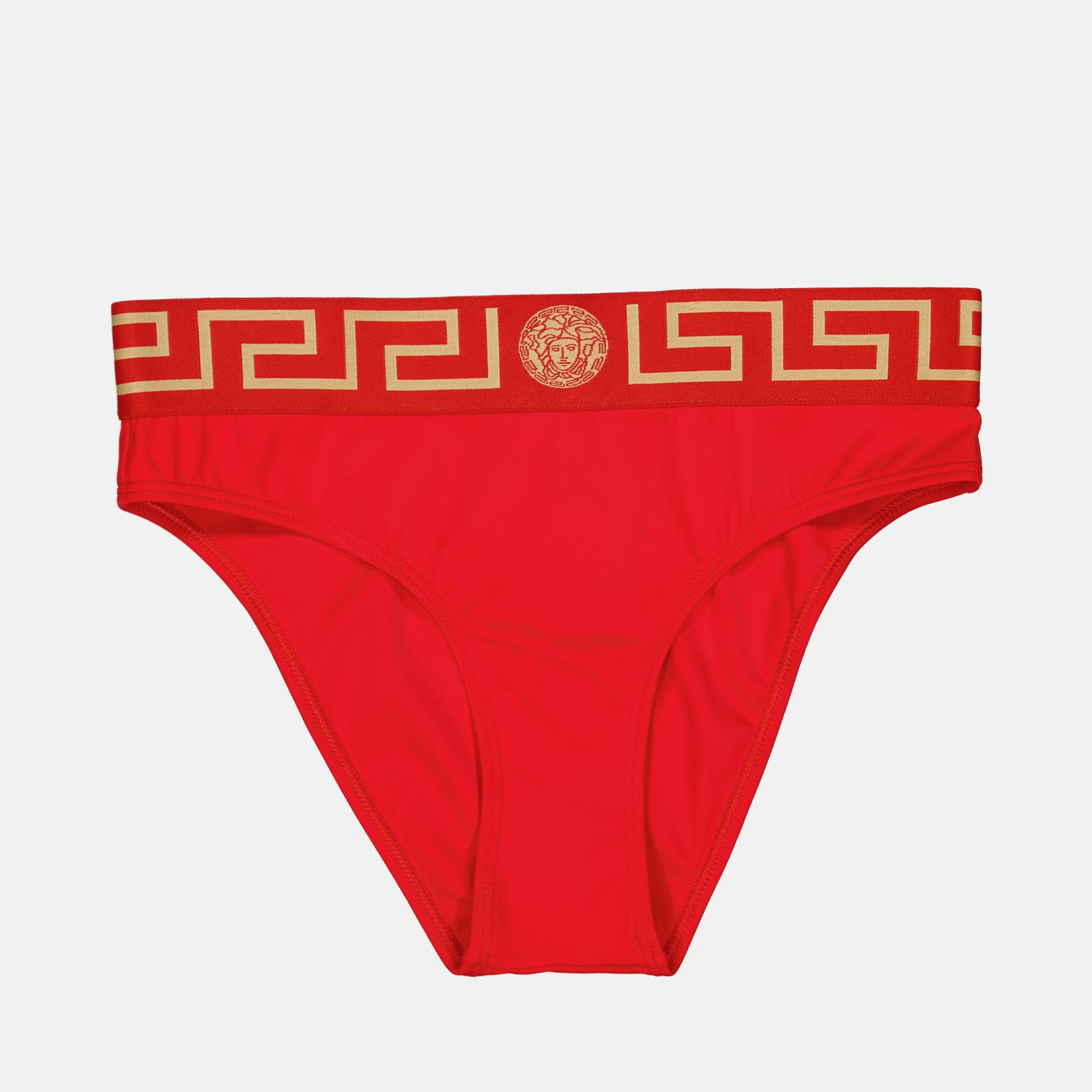 Moda de playa Culotte de bain à bordures Greca Versace Rojo Femme