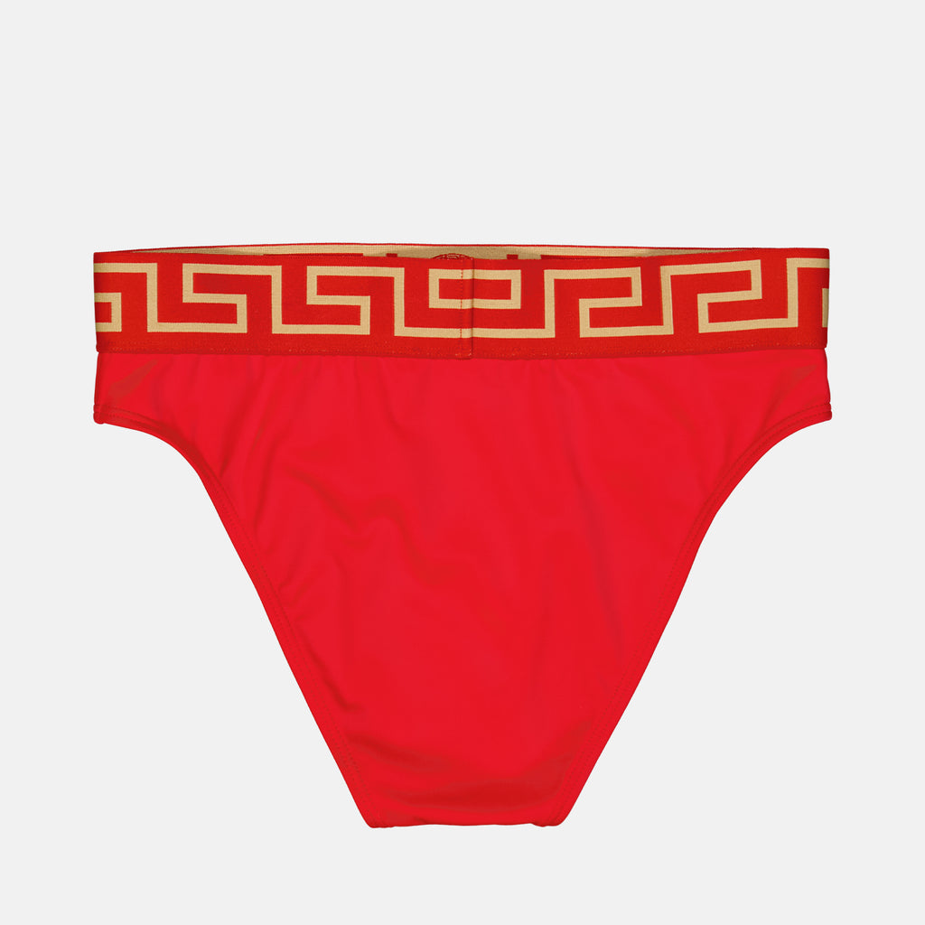 Moda praia Culotte de bain à bordures Greca Versace Vermelho Femme