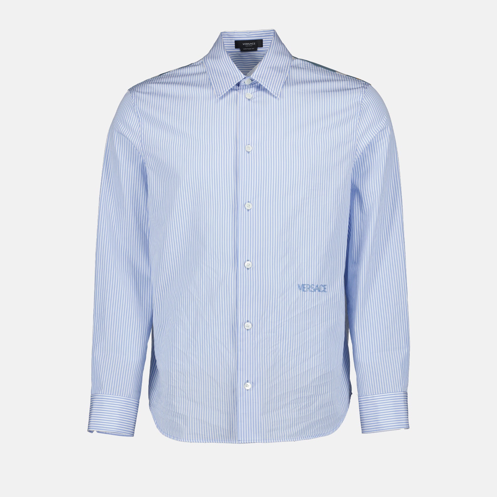 Hemden Chemise Seashell baroque Versace Blau Homme