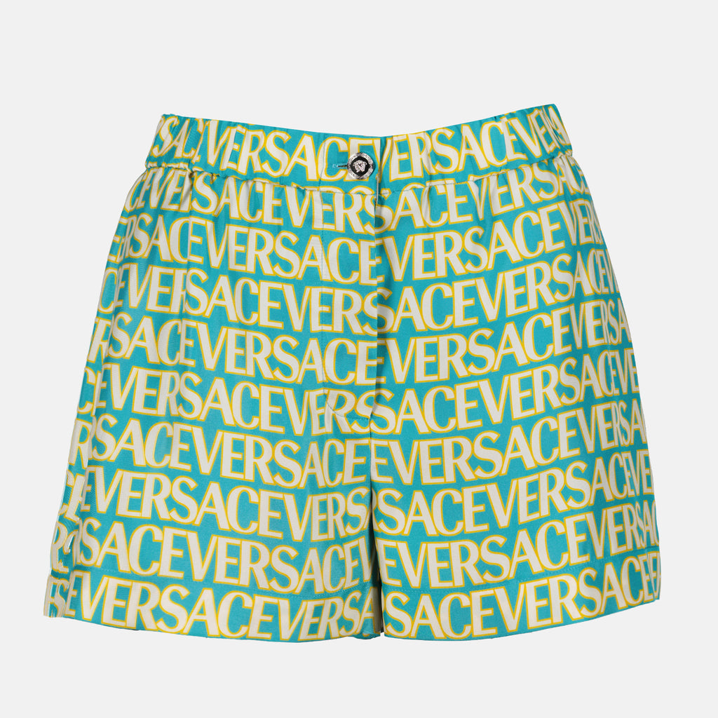 ショートパンツ ヴェルサーチ オールオーバー スイムショーツ Versace 青 女性
